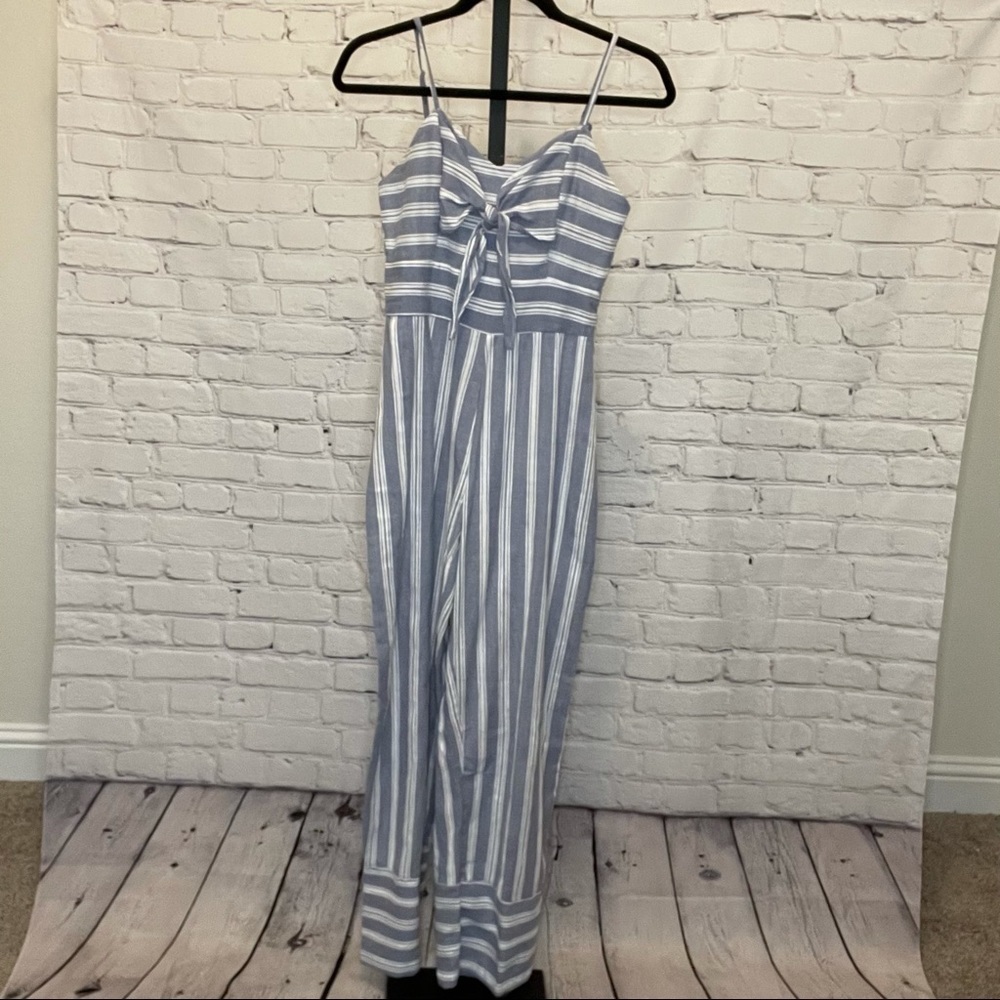 Retrod Striped Jumpsuit with Bow